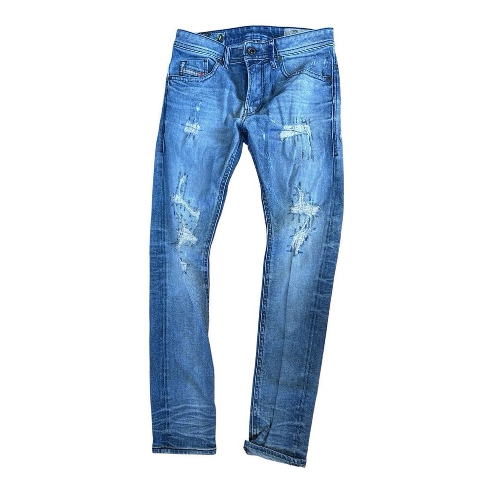 Diesel Thommer Slim Skinny denim Jeans Men's W29 L32 Medium Wash Stretch Ripped